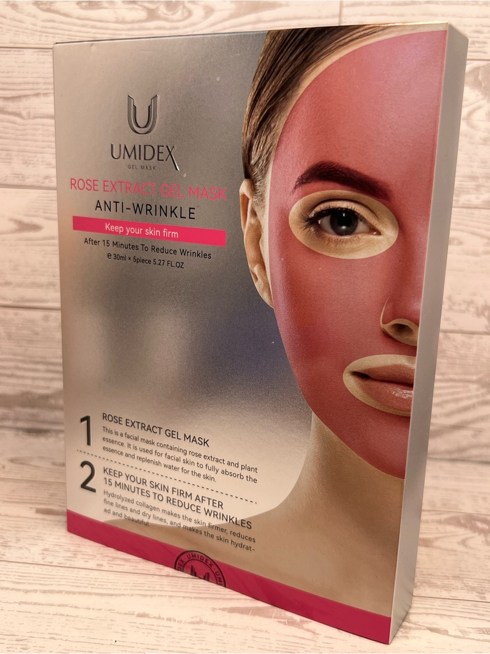 Umidex Rose Extract Anti-Wrinkle Gel Mask — 5-piece Face Mask